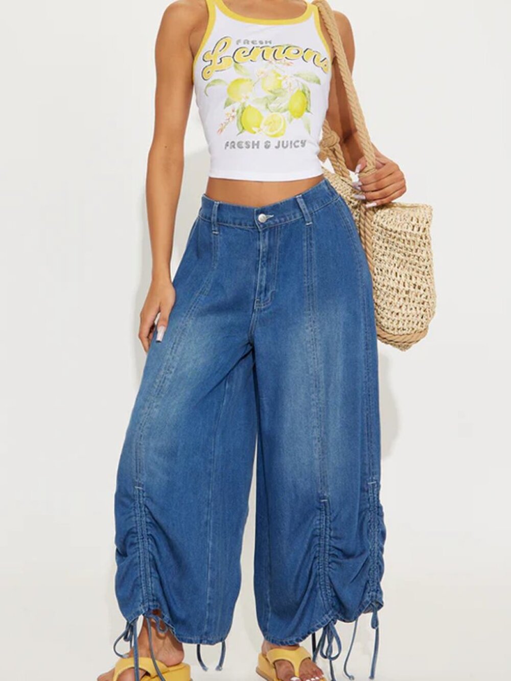Fashion Nova Cabo Drapey Cinch Cropped Jeans